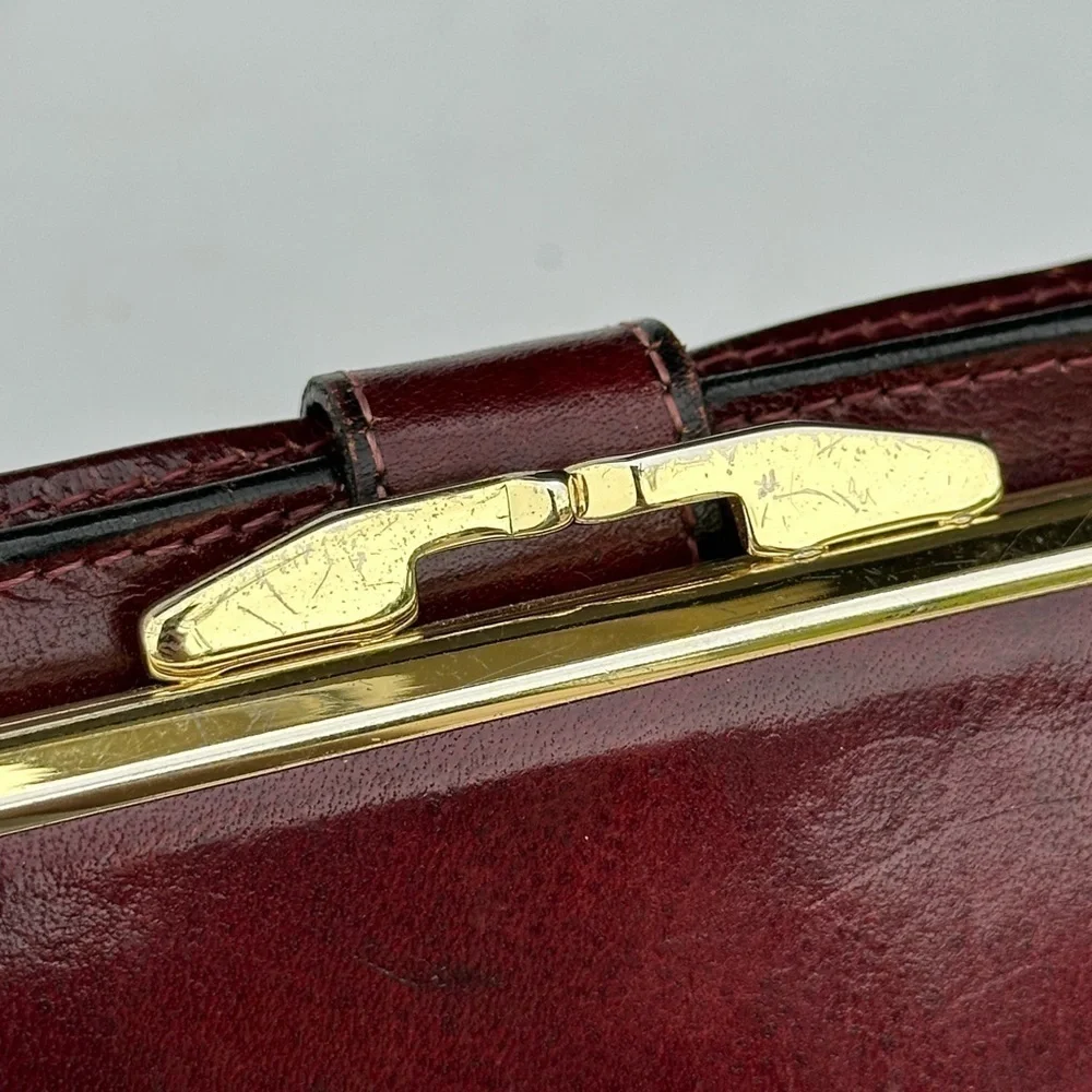 Bosca Bi-fold Wallet/ Red Hand stained hide